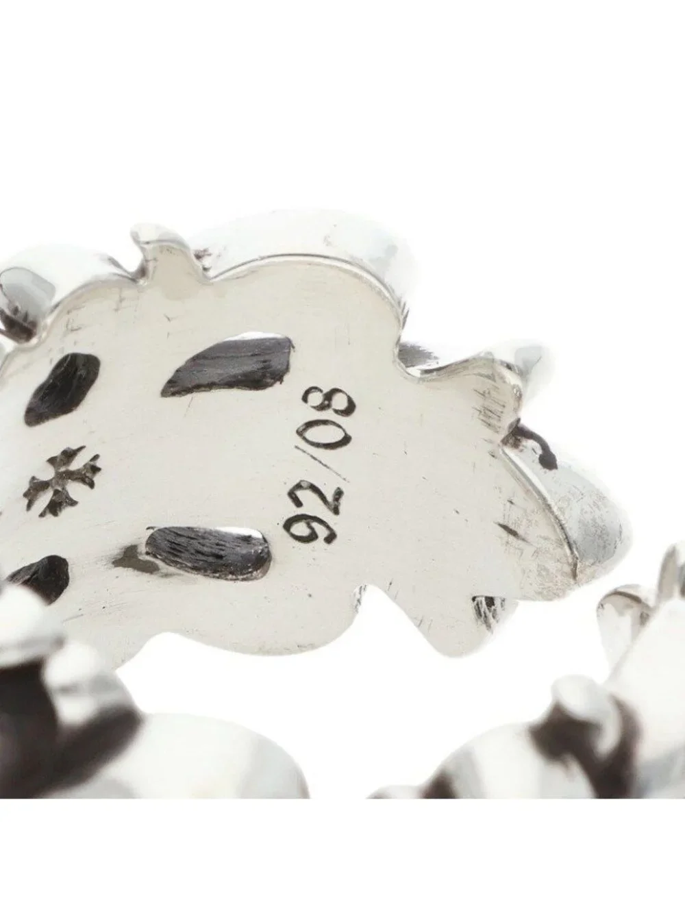 Chrome Hearts Dbl Flrl Crs Double Floral Cross Silver Ring
